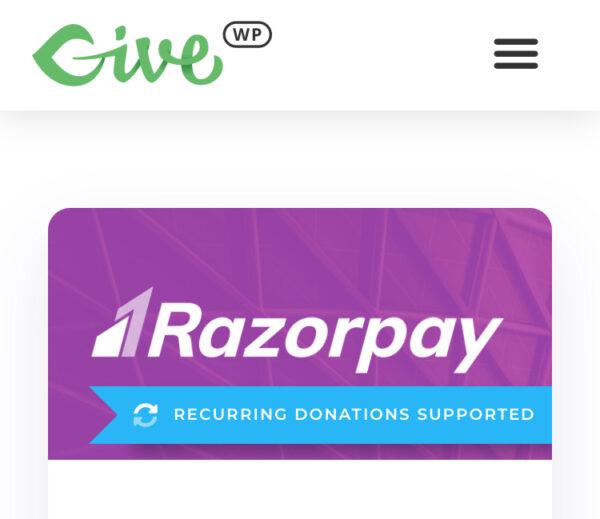 Give Razorpay Gateway