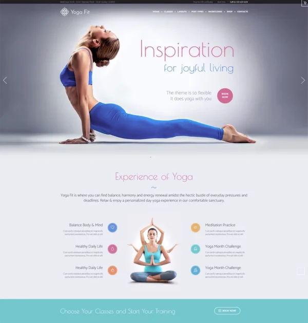 Yoga Fit WordPress Theme