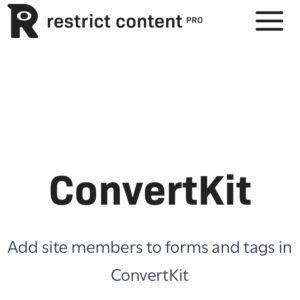 Restrict Content Pro ConvertKit