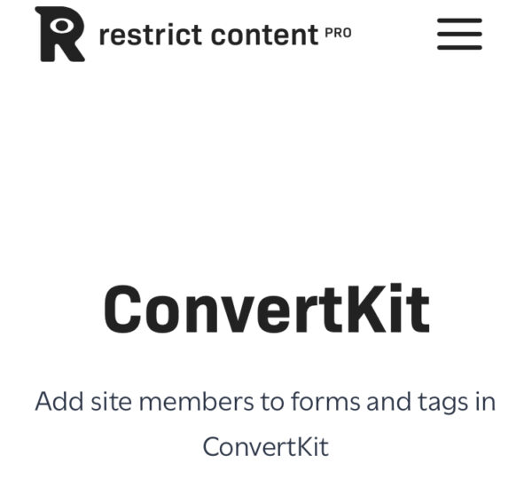 Restrict Content Pro ConvertKit