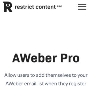 Restrict Content Pro AWeber Pro