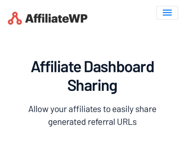 AffiliateWP Affiliate Dashboard Sharing