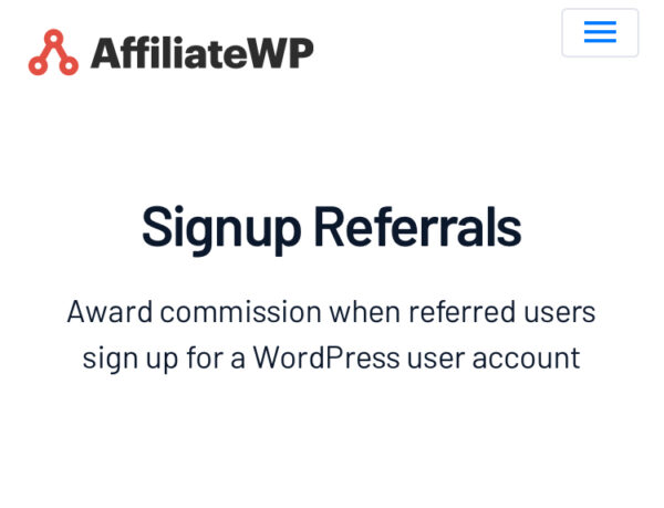 AffiliateWP Signup Referrals
