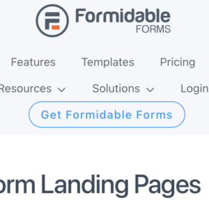 Formidable Landing Pages