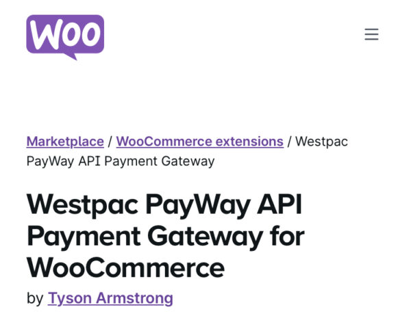 WooCommerce Westpac PayWay API Gateway
