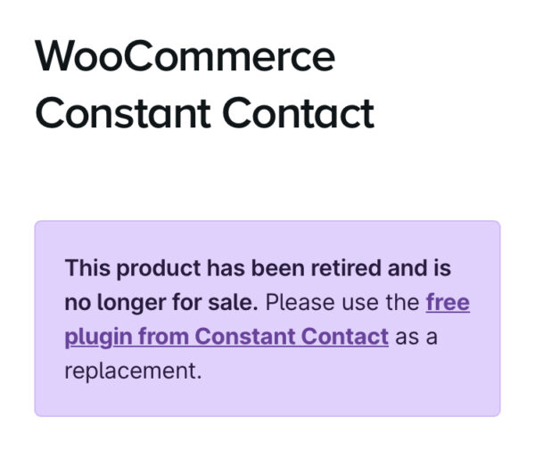 WooCommerce Constant Contact Integration