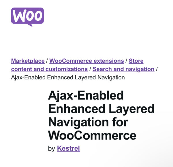WooCommerce Ajax Layered Navigation