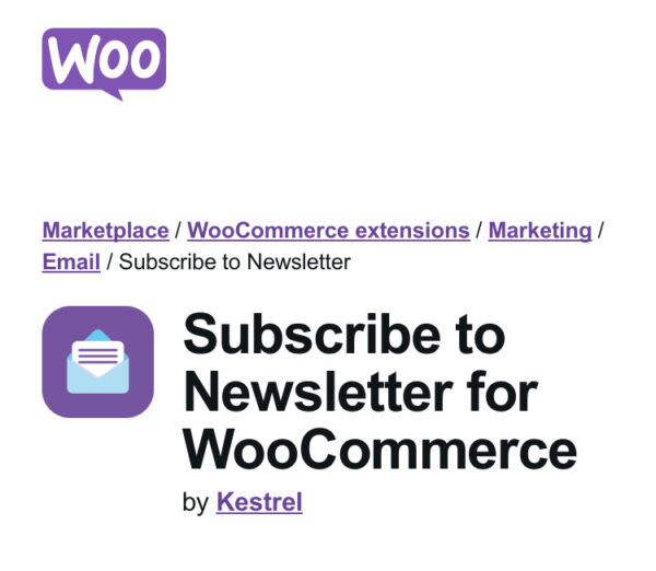 WooCommerce Newsletter Subscription