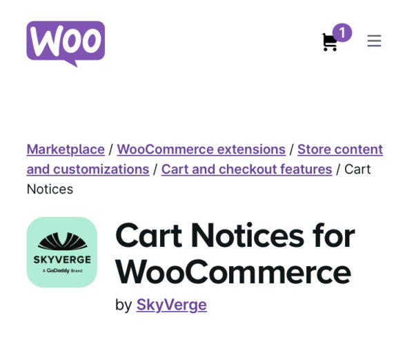 WooCommerce Cart Notices
