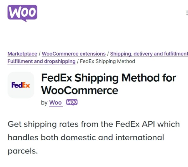 WooCommerce FedEx Shipping Method