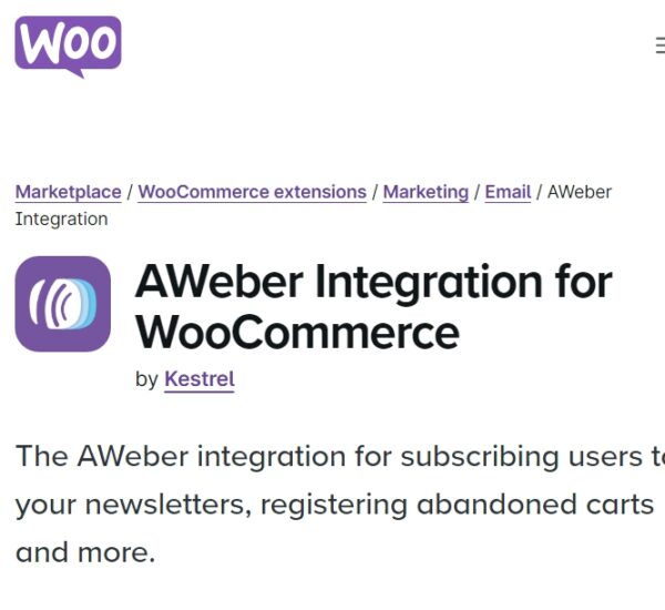 WooCommerce Aweber Newsletter