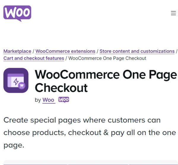 WooCommerce One Page Checkout