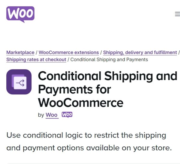 WooCommerce Conditional Shipping and Payments
