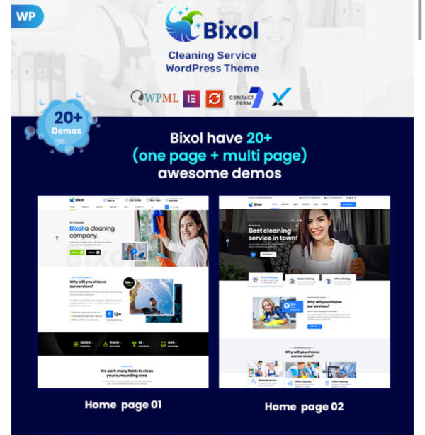 Bixol-Cleaning Services WordPress Theme 1.7.1 - Image 1