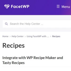 FacetWP Recipes integration