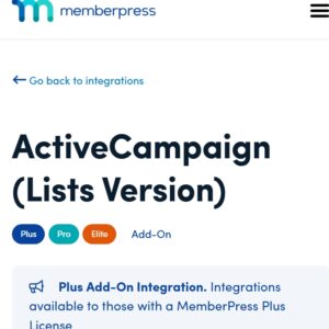 MemberPress Active Campaign