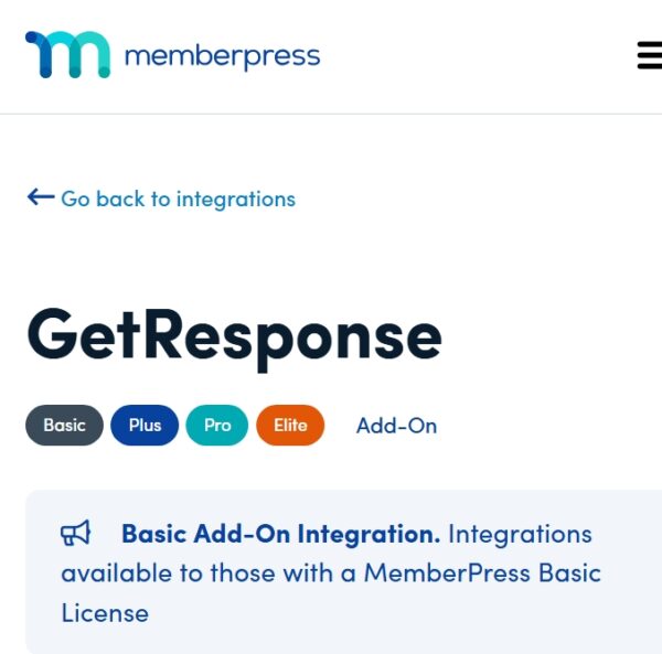 MemberPress GetResponse