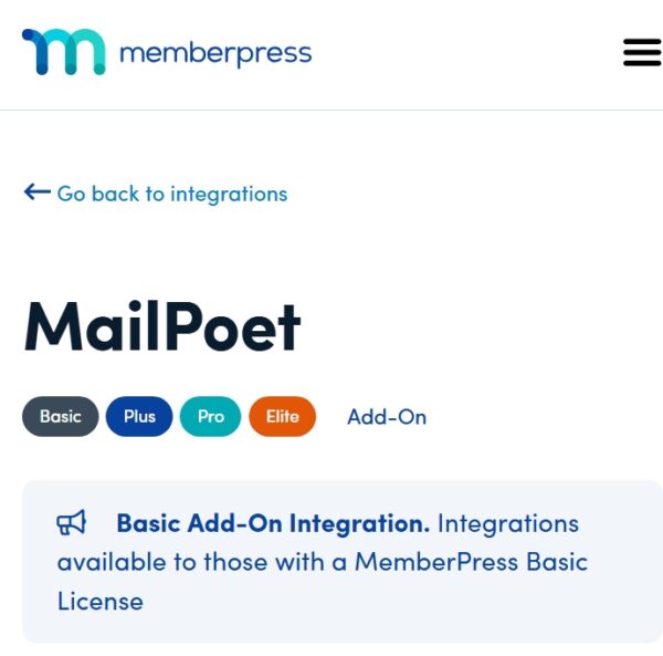 MemberPress MailPoet 1.2.7 - Image 1