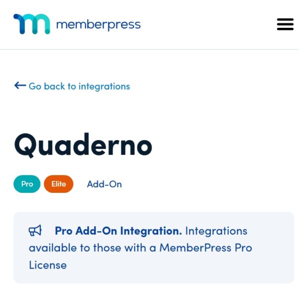 MemberPress Quaderno