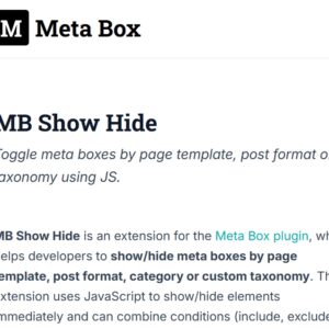 Meta Box Show Hide
