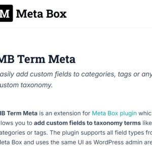 Meta Box Term Meta