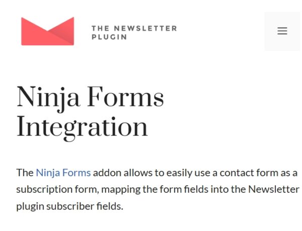 Newsletter Ninja Forms Integration 1.2.6 - Image 1