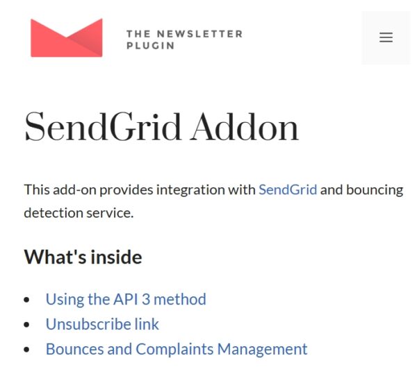 Newsletter Sendgrid