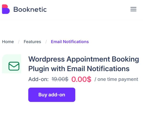 Email action for Booknetic workflows
