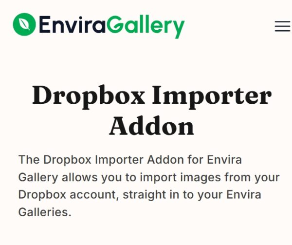Envira Gallery Dropbox Importer Addon 1.3.6 - Image 1