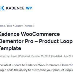 Kadence Woocommerce Elementor Pro