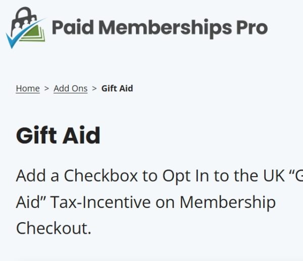Paid Memberships Pro Gift Aid
