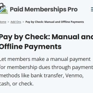 Paid Memberships Pro Pay by Check