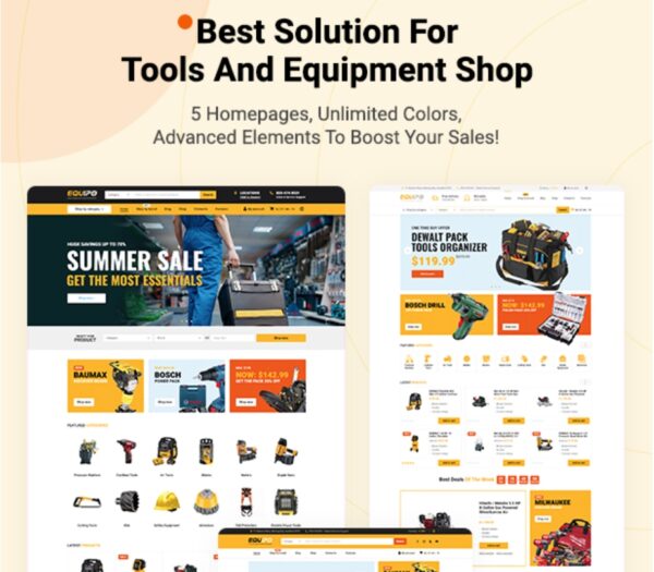 Equipo-Parts And Tools WordPress WooCommerce Theme
