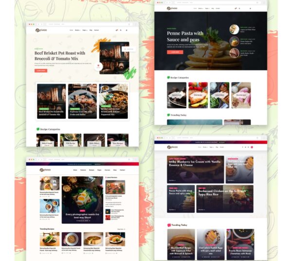 Pivoo-Food & Recipe Blog WordPress Theme