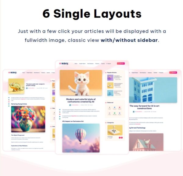 Wavy-Modern & Lightweight Blog for WordPress